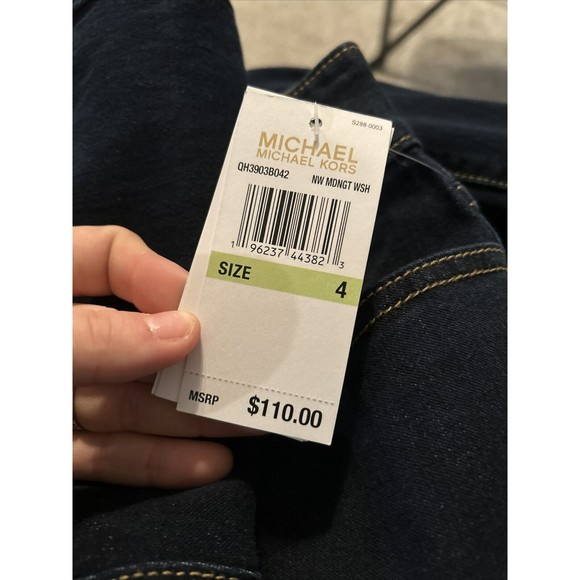 NWT Michael Kors Midnight Dark Wash Stretch Selma Bootcut Jeans - Size 4 - Picture 5 of 5